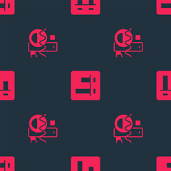 Poster - Set Basic geometric shapes and Graph chart infographic on seamless pattern. Vector