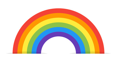 Poster - Rainbow icon vector illustration with flat color isolated on white background.