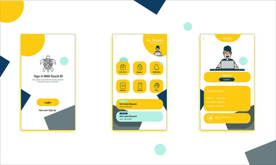 illustration of a set of icons for UI mobile app