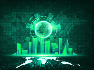 Fototapete - 3d illustration globe and shelter sign with background 