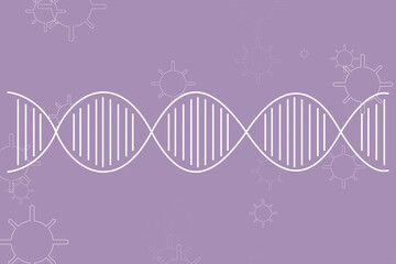 DNA structure, Genetics and medical science concept, Concept of biochemistry with Dna molecule on abstract medical background