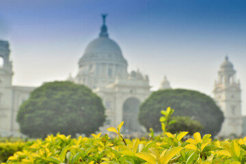 Wall Mural - Victoria Memorial, Kolkata , India . A Historical Monument of Indian Architecture. It was built between 1906 and 1921 to commemorate Queen Victoria's 25 years reign in India.