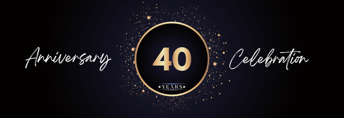 Wall Mural - 40th years anniversary celebration for brochure, banner, happy birthday, wedding, greetings, ceremony, graduation, invitation card. 40 Year Anniversary Template Design Vector.