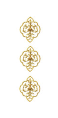 Wall Mural - Gold flower engraving for decorative design isolated on white background, clipping path