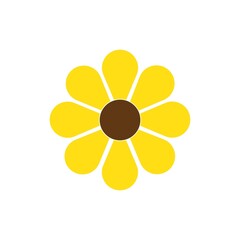 Sun Flower, yellow icon template vector
