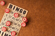 bingo vintage card and markers