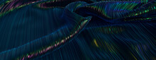 Iridescent Surface With Ripples And Swirls. Dark Luxury Wallpaper.