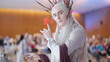 © Video_StockOrg - Elven king cosplay pose for camera at comic con