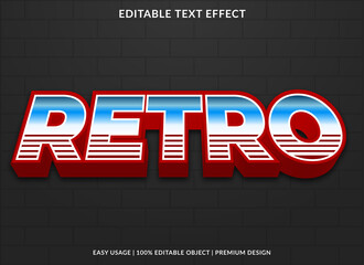 Poster - retro editable text effect template with abstract background use for business logo and brand