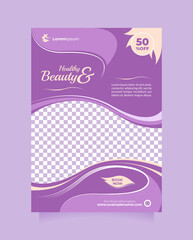 Wall Mural - modern beauty salon and spa flyer and brochure template with a4 size. creative promotion design conc