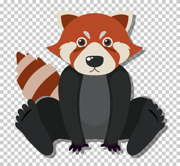 Poster - Cute red raccoon in flat cartoon style