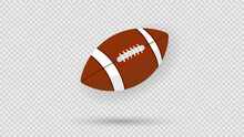 Brown American Football Ball .isolated On Transparent Background   ,Vector Illustration EPS 10