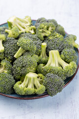 Wall Mural - Healthy Green Organic Raw Broccoli Florets Ready for Cooking