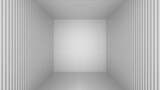 Fototapeta Do przedpokoju - 3d rendering. inside empty gray container corner room wall background.