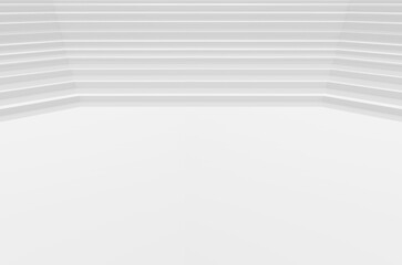 Poster - 3d rendering. clean empty gray stair on floor wall background.