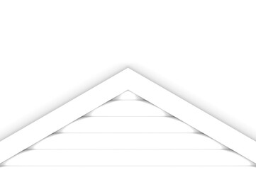 Poster - 3d rendering. White wood gable shape on gray background.