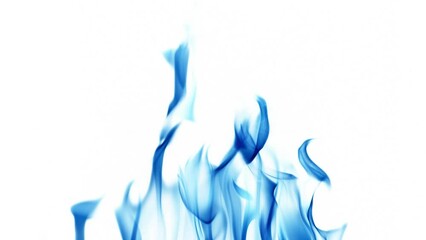 Sticker - video with blue flame isolated on black background. Fire bright sparks slow motion