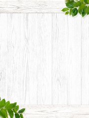 Wall Mural - Background material that combines wooden boards and leaves