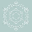 © Fine Art Studio - Oriental vector ornament with arabesques and floral elements. Traditional classic round light blue and white ornament. Vintage pattern with arabesques
