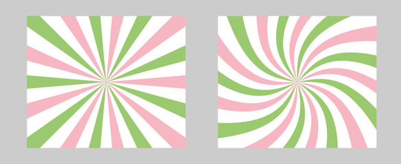 Poster - Solar explosion Sun Burst Effect. Pink, green color burst set of 2 sun rays background. Circus background, abstract pattern with concentrated line that creates a lively and bright atmosphere.