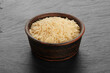 bowl with white long rice basmati