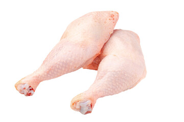 Wall Mural - Isolated fresh raw chicken legs on white background