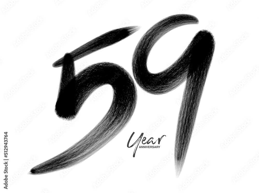 59 Years Anniversary Celebration Vector Template, 59 Years logo design ...