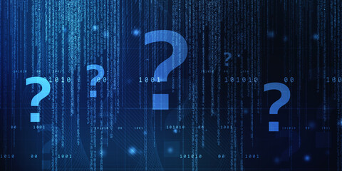 Poster - 2d illustration question mark background