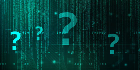 Poster - 2d illustration question mark background