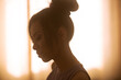 Silhouette of young asian woman