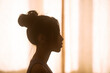 Silhouette of young asian woman