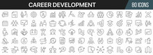 Career Development Line Icons Collection. Big UI Icon Set In A Flat Design. Thin Outline Icons Pack. Vector Illustration EPS10