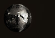 Leinwandbild Motiv retro disco ball on black 