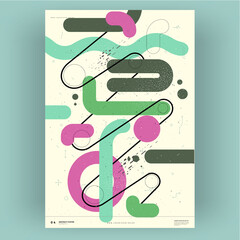 Canvas Print - abstract poster. vector trendy illustrations of geometric shapes. memphis and bauhaus style designs.