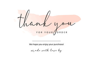 Wall Mural - Thank You Card. Thank you for your order card design for business clients.