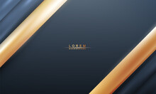 Navy And Golden Diagonal Stripes Background.