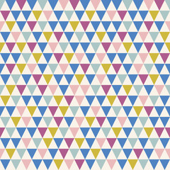 Poster - Colored triangles in a seamless pattern. Vector simple pattern with repeating triangles.