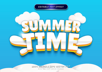 Poster - Summer time 3d text style effect. suitable for game, media social, and poster design.