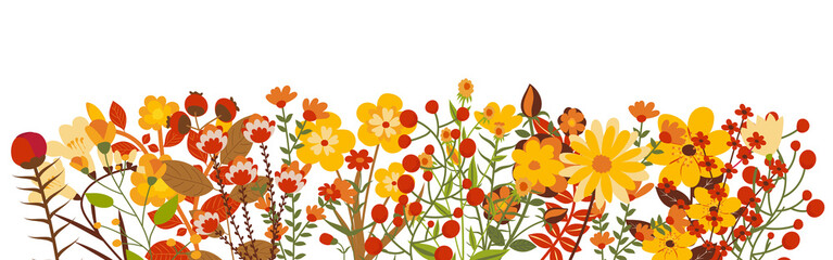 Wall Mural - autumn bouquets in flat design, isolated