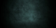 Dark Blue Backdrop Distressed Grunge Texture Background With Space For Text Or Image. Panorama Dark Blue Black Slate Background Or Texture.