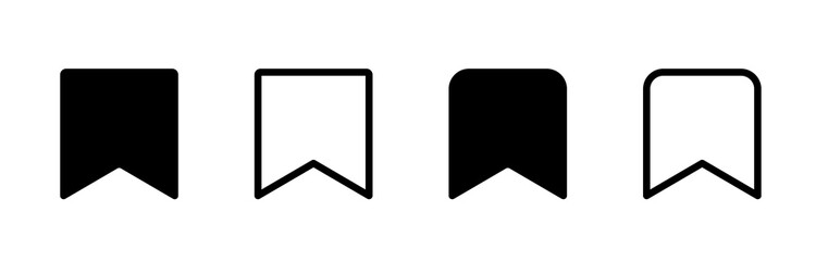 Poster - Bookmark icon. Book mark icons in thin line and flat style. Vector illustration