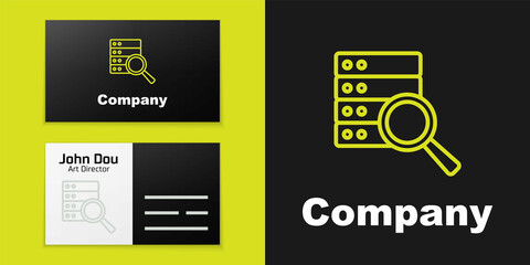 Poster - Logotype line Server, Data, Web Hosting icon isolated on black background. Logo design template element. Vector