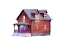 Cute Toy House And Porch Isolated On White Background