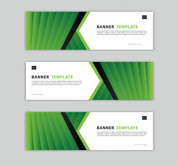 green banner template vector illustration, geometric banner design, green web background, polygonal 
