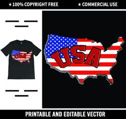 Wall Mural - USA Flag T-Shirt Vector Design, Patriotic T-Shirts, July 4th Shirts, American Flag Shirt.