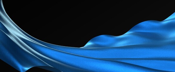 Poster - Abstract blue waves background.3d Rendering.