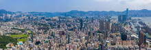 Aerial City View Of Hong Kong City