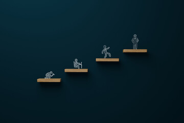 Aufkleber - various figures at the career ladder. employee, manager and boss icons. hierarchy concept at work.