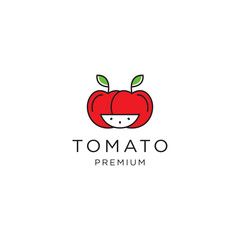 Poster - Template Tomato Design Logo. Isolated vegetables. Vector illustration