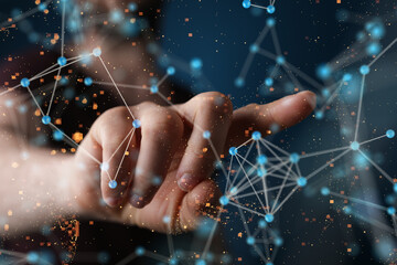 Aufkleber -  people network structure HR - Human resources management and recruitment